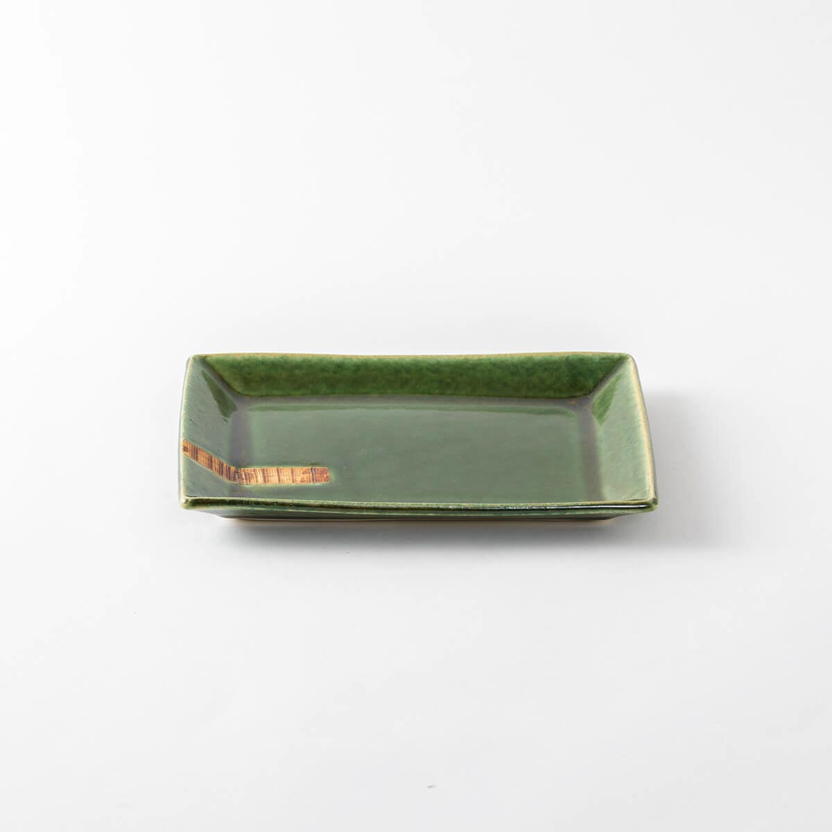 織部焼　長角皿 織部くし目 長角皿（大）