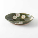 織部椿 楕円盛鉢