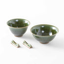 織部 夫婦碗（箸置付＆化粧箱入）