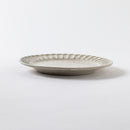 ココア鎬　6.5寸リム皿