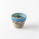 線刻　ミニカップ　トルコブルー