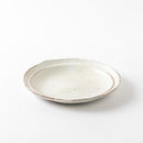 荒土　リムプレート中　粉引