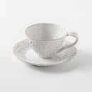 花コーヒー碗皿　白