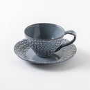 花コーヒー碗皿　グレー