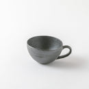 荒土　スープカップ小　黒釉