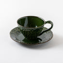 花コーヒー碗皿　織部