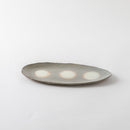 粉引吹き　オーバルプレート中