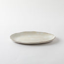 荒土　粉引オーバルプレート中