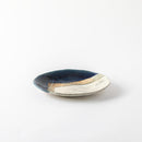 線刻　楕円皿　ネイビー