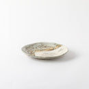 線刻　楕円皿　アイボリー