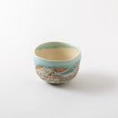 線刻　大福碗　ブルー