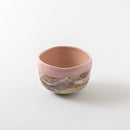 線刻　大福碗　ピンク