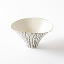 朝顔鉢　織部ト草