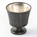 焼〆銀彩しのぎ 高台杯