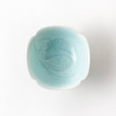 青白磁四方輪花水鳥文小鉢