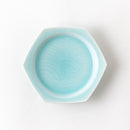 青白磁六角波文5寸皿