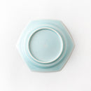 青白磁六角波文5寸皿