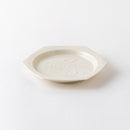 白瓷六角水鳥文５寸皿