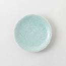 青白磁牡丹花6寸皿