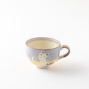 花猫　スープカップ　パープル