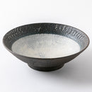 櫛目8.0めん鉢　とちり灰吹炭化粉引