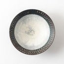 櫛目8.0めん鉢　とちり灰吹炭化粉引