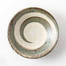 9.0めん鉢　うず刷毛貫入うぐいす