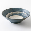 8.0めん鉢　うず刷毛貫入紺ねず