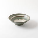 8.0めん鉢　うず刷毛貫入うぐいす