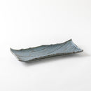 枯山水　長角皿中31cm わび紺ねず