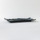 枯山水　長角皿中31cm わび紺ねず