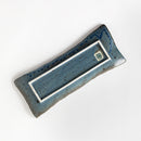 枯山水　長角皿中31cm わび紺ねず