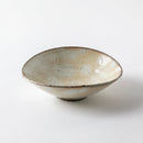 荒土　楕円小鉢　粉引