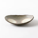 粉引吹き　オーバルプレート小