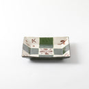 織部格子　正角大皿