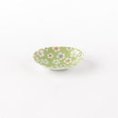 楕円小皿グリーン地さくら
