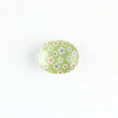 楕円小皿グリーン地さくら