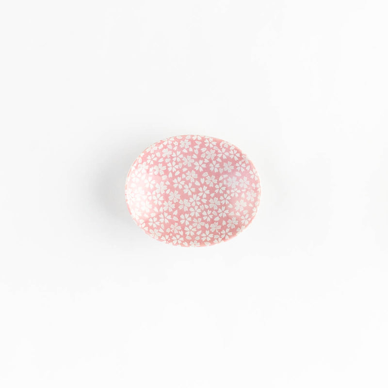 楕円小皿山桜ピンク
