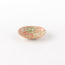 楕円小皿色唐草紅