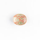 楕円小皿色唐草紅