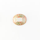 楕円小皿色唐草紅