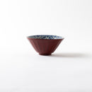 根来 面取り茶碗 花紋