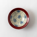 根来 リム平型鉢 花唐草