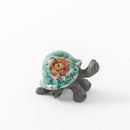 かめ　赤絵　バラ