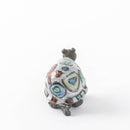 かめ　赤絵　白ブロック