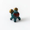 カエル　赤絵  青