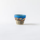 線刻　ミニカップ　トルコブルー
