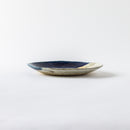線刻　楕円皿　ネイビー