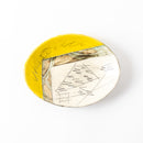 線刻　楕円皿　イエロー