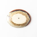 線刻　楕円皿　ブラウン